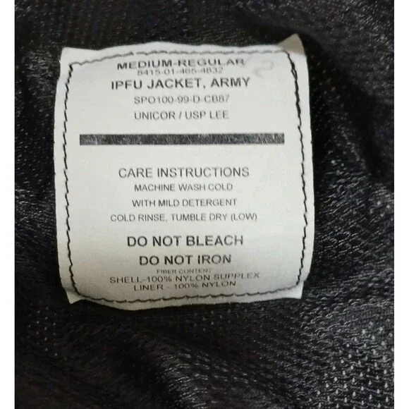 VTG 00s US Army PT Jacket Men’s Medium UNICOR Gray Black Full Zip Streetwear - Picture 8 of 8